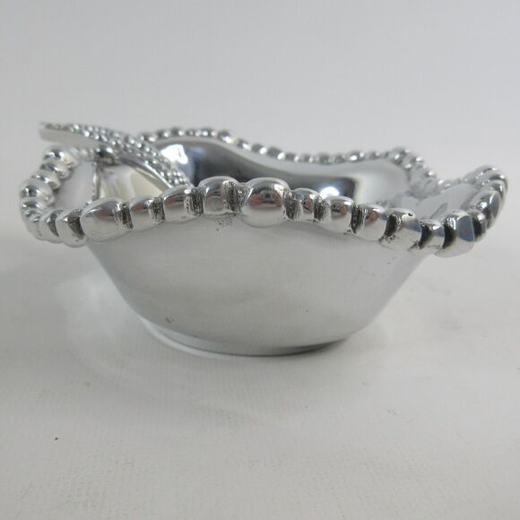 Beatriz Ball Handmade Pearl Nova Small Metallic Serving Bowl 5.5" w/ Spoon Bag - Picture 3 of 5